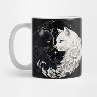Cat Yin Yang: Feline Balance in Black & White Mug